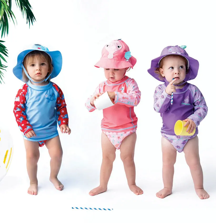 Zoocchini - Rashguard Top & Swim Diaper Set - Seal
