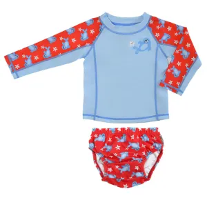 Zoocchini - Rashguard Top & Swim Diaper Set - Seal